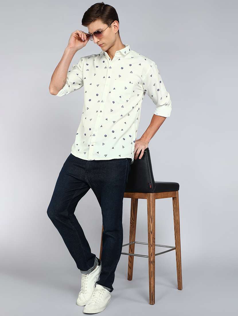 men's regular fit full sleeves casual shirt