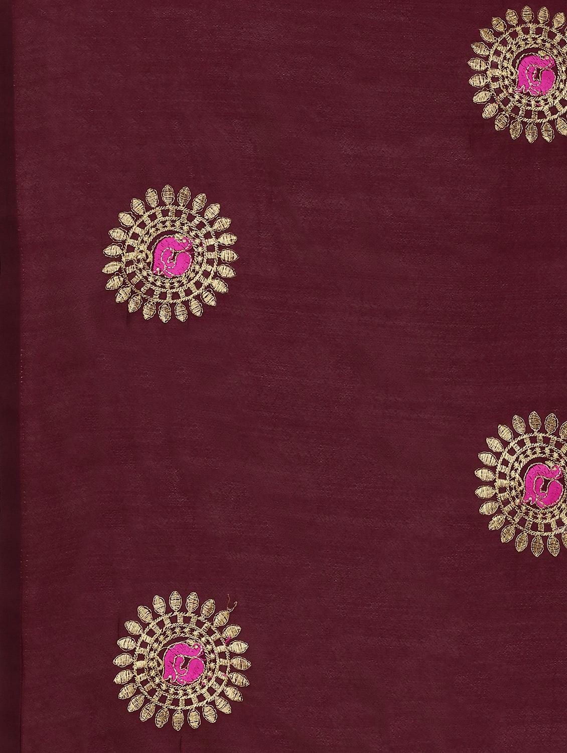 women's embroidered saree with blouse - 20335862 - Standard Image - 2