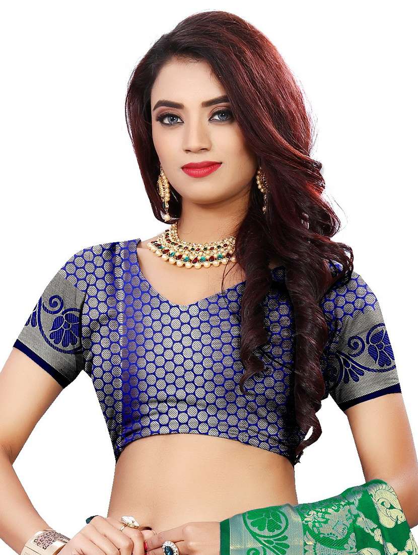 women's self design green colored saree with blouse - 20336066 -  Standard Image - 2