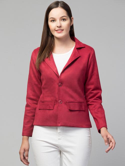 women solid faux summer jacket - 20340925 - Standard Image - 0