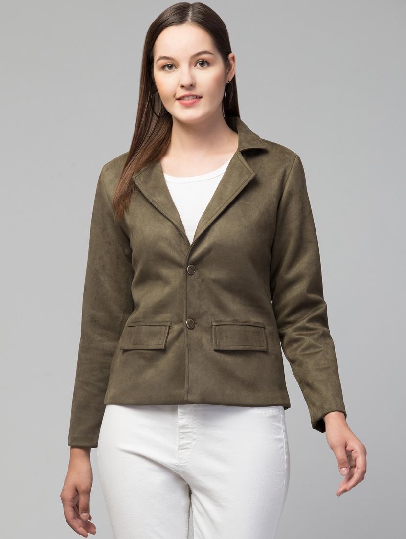 women solid faux summer jacket - 20340927 - Zoom Image - 0