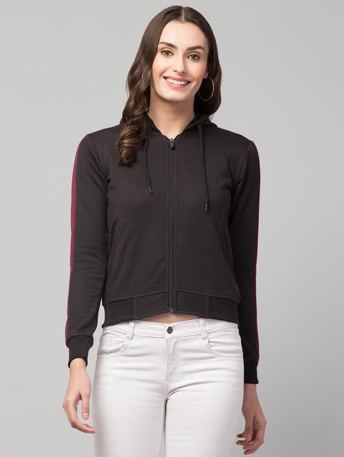 women black fleece summer jacket - 20340940 -  Standard Image - 0