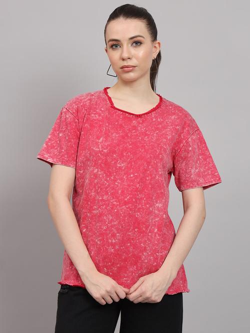 pink tie & dye regular top - 20342228 -  Standard Image - 0