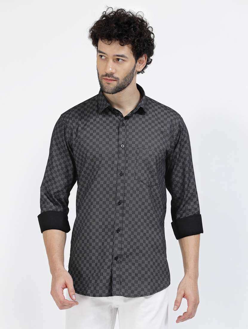 mens printed casual shirt