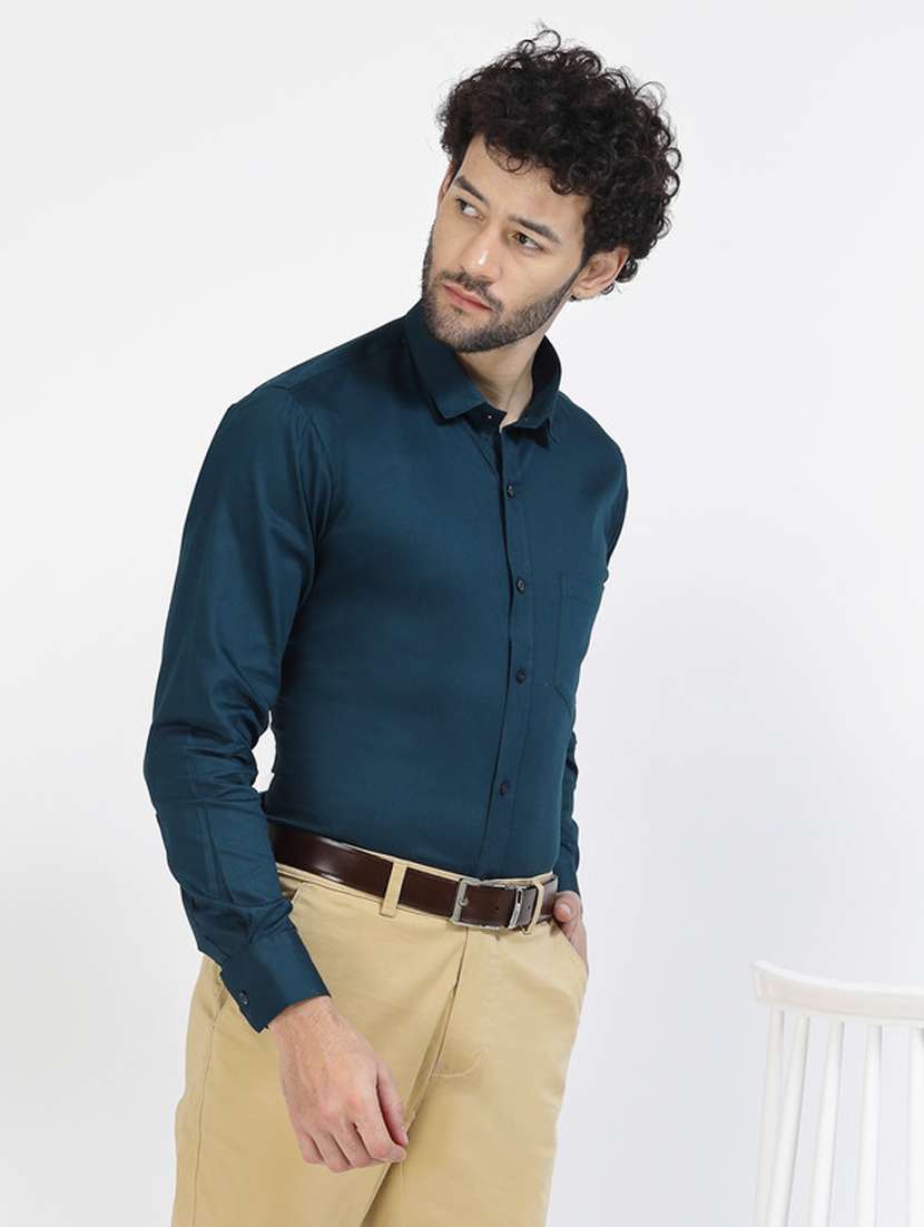teal solid formal shirt - 20342360 -  Standard Image - 2
