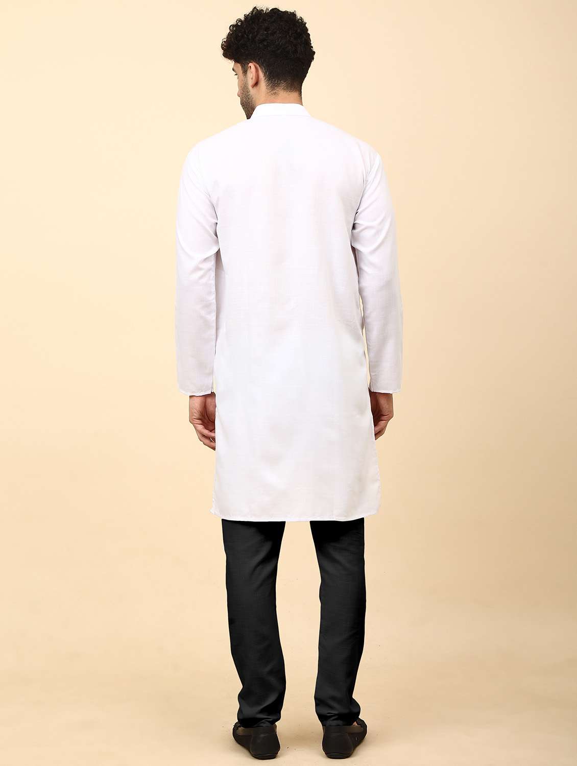 men white solids kurta pyjama sets - 20342396 -  Standard Image - 2