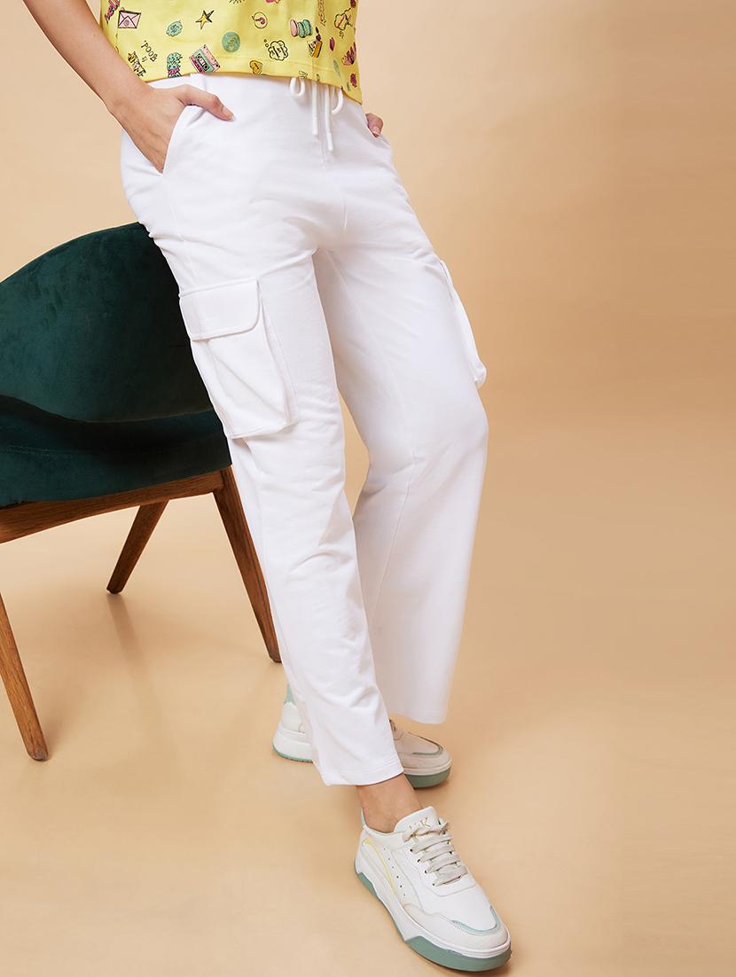 women white cotton track pant - 20343207 - Standard Image - 2