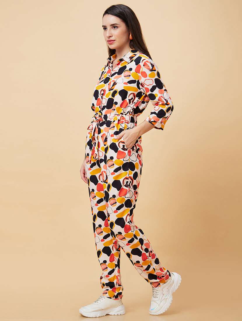 women white viscose full leg jumpsuit - 20343242 -  Standard Image - 2