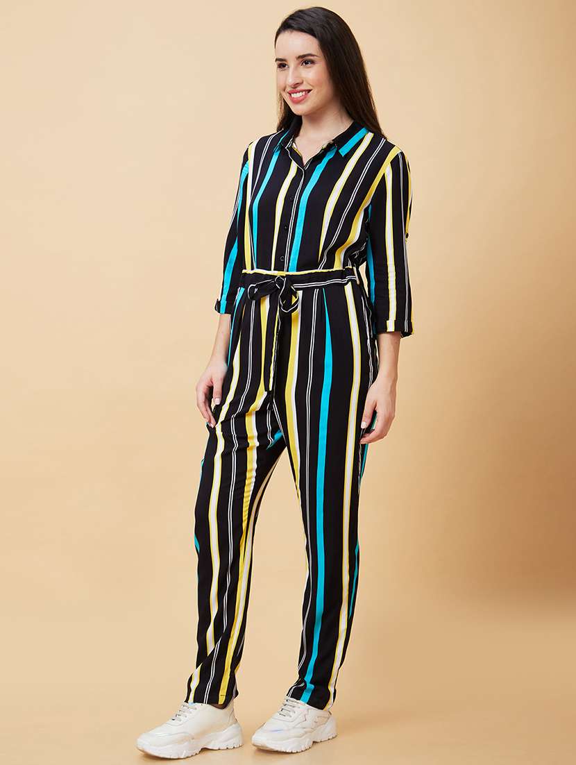 women black viscose full leg jumpsuit - 20343243 -  Standard Image - 2