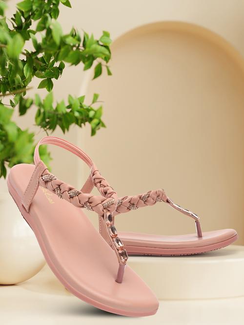 women peachy pink t-strap sandal - 20344203 - Standard Image - 0