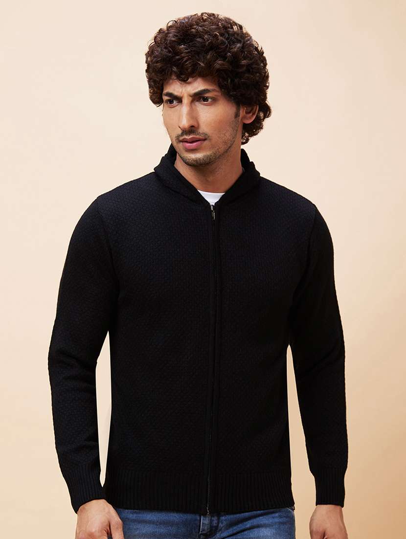 men black acrylic cardigan