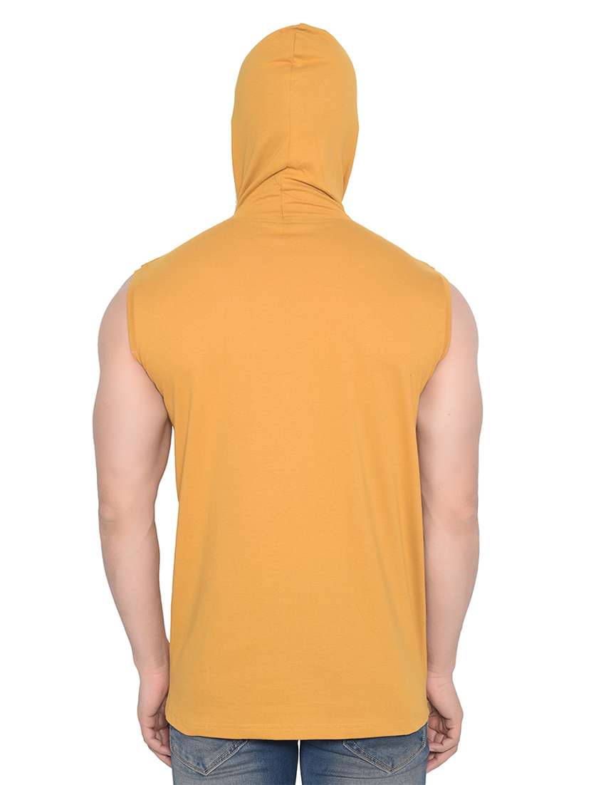 men placement print sleeveless hooded t-shirt - 20345068 - Standard Image - 2