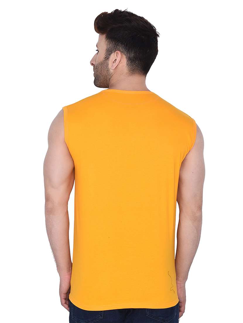 round neck solid sleeveless regular t-shirt - 20345102 - Standard Image - 2