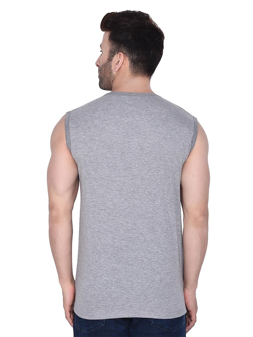 round neck solid sleeveless regular t-shirt - 20345109 - Standard Image - 2
