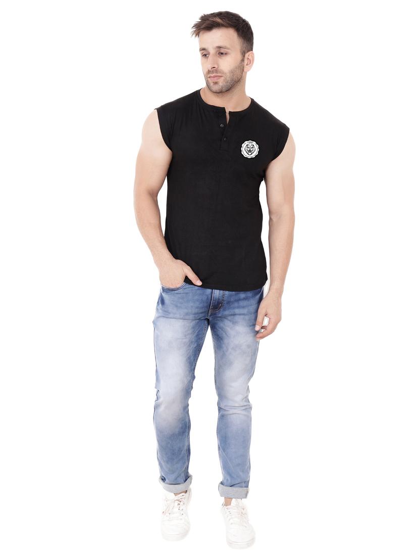 round neck solid sleeveless regular t-shirt - 20345110 - Standard Image - 2