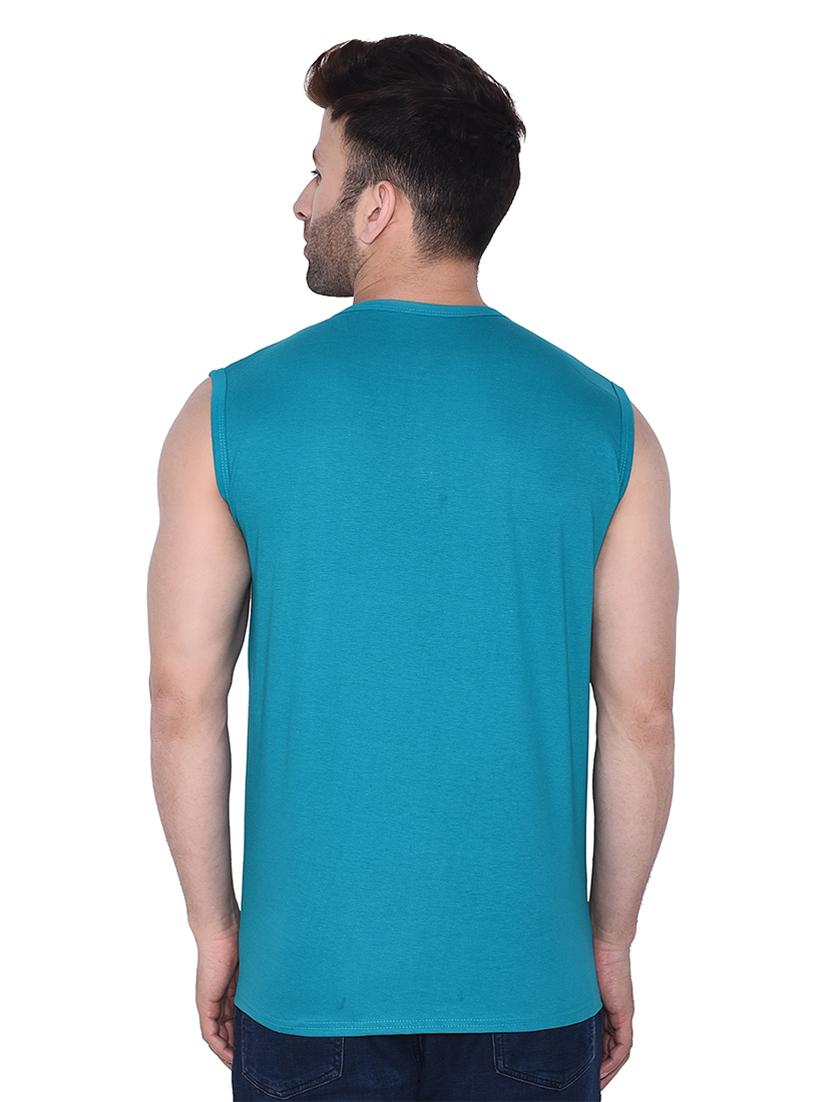 round neck solid sleeveless regular t-shirt - 20345116 - Standard Image - 2