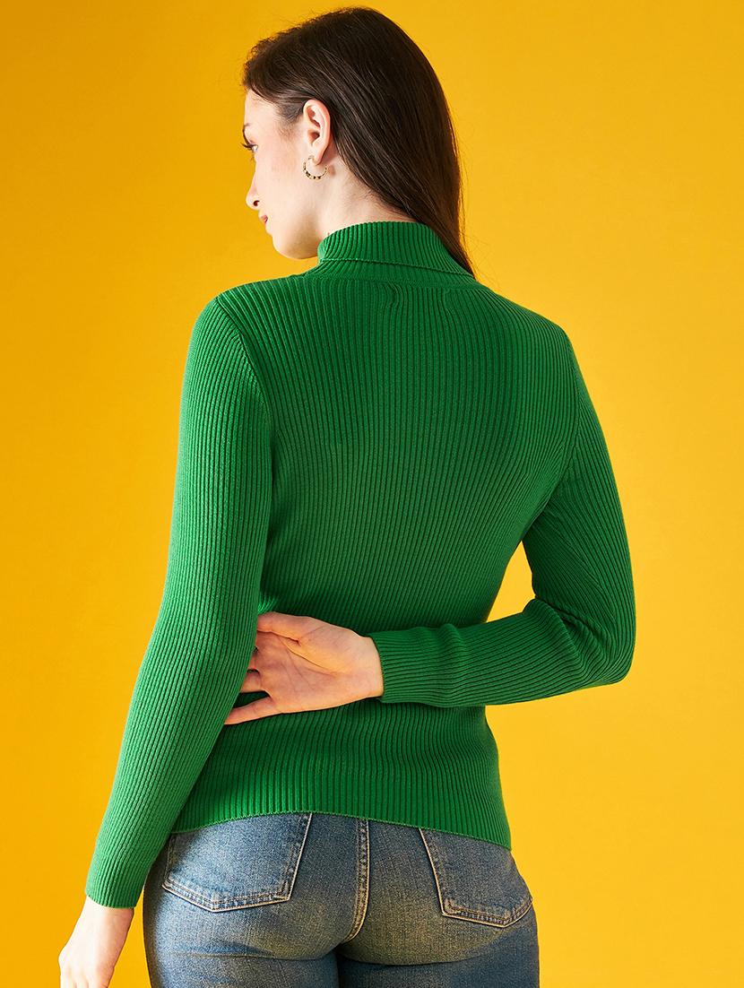 women self design turtle neck pullover - 20345180 - Standard Image - 2