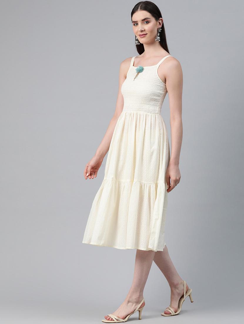 light blue & white layered ethnic dress - 20345312 - Standard Image - 2