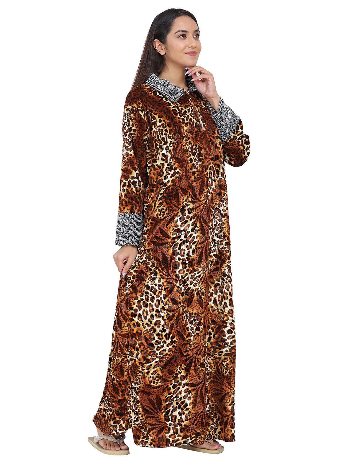 mustard animal print nighty - 20345386 -  Standard Image - 2
