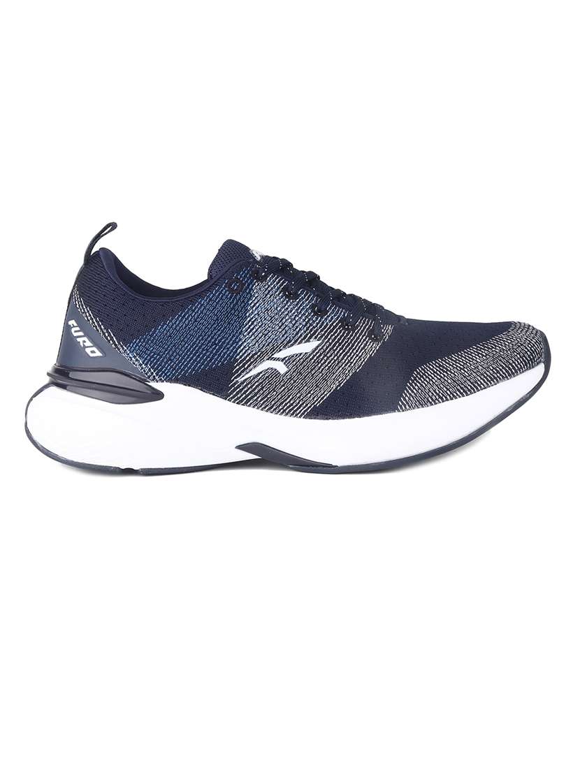 men navy blue color block lace up walking sport shoe - 20345397 - Standard Image - 2