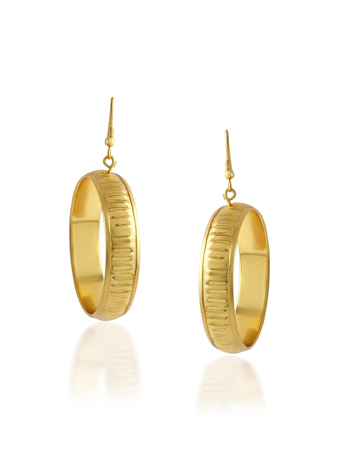goldplated alloy hoop fashion earrings for women - 20345409 - Standard Image - 2