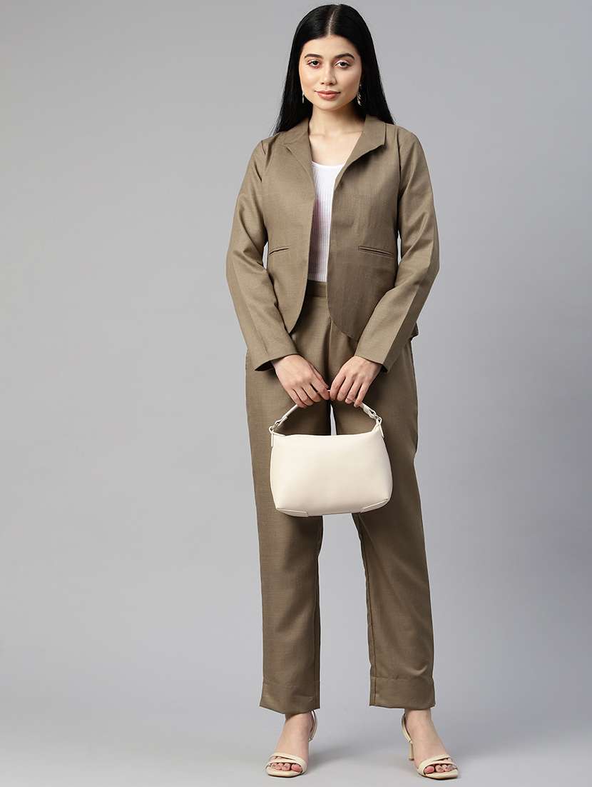 brown blazer and trousers co-ord - 20346204 - Standard Image - 2