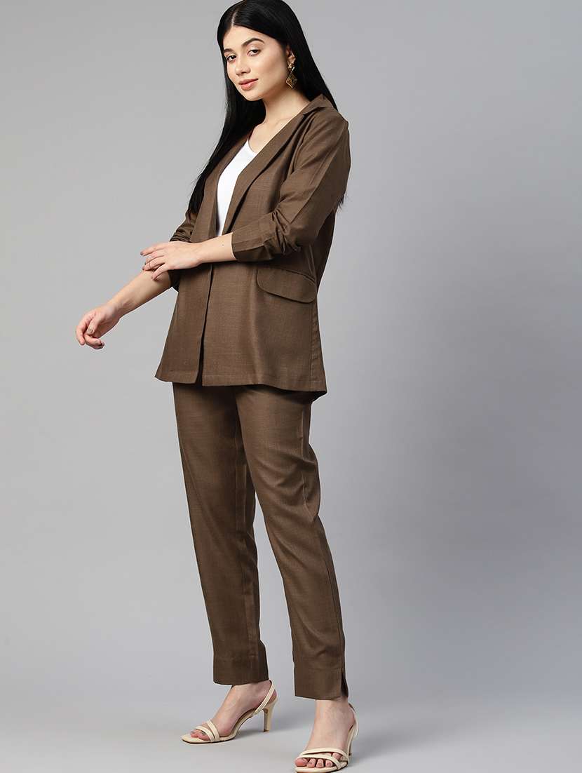 black self design blazer and trouser co-ord - 20346206 - Standard Image - 2