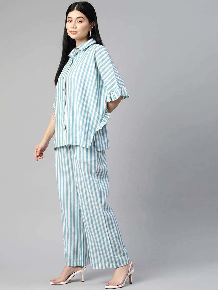 multi color stripes top and trouser co-ord - 20346226 -  Standard Image - 2