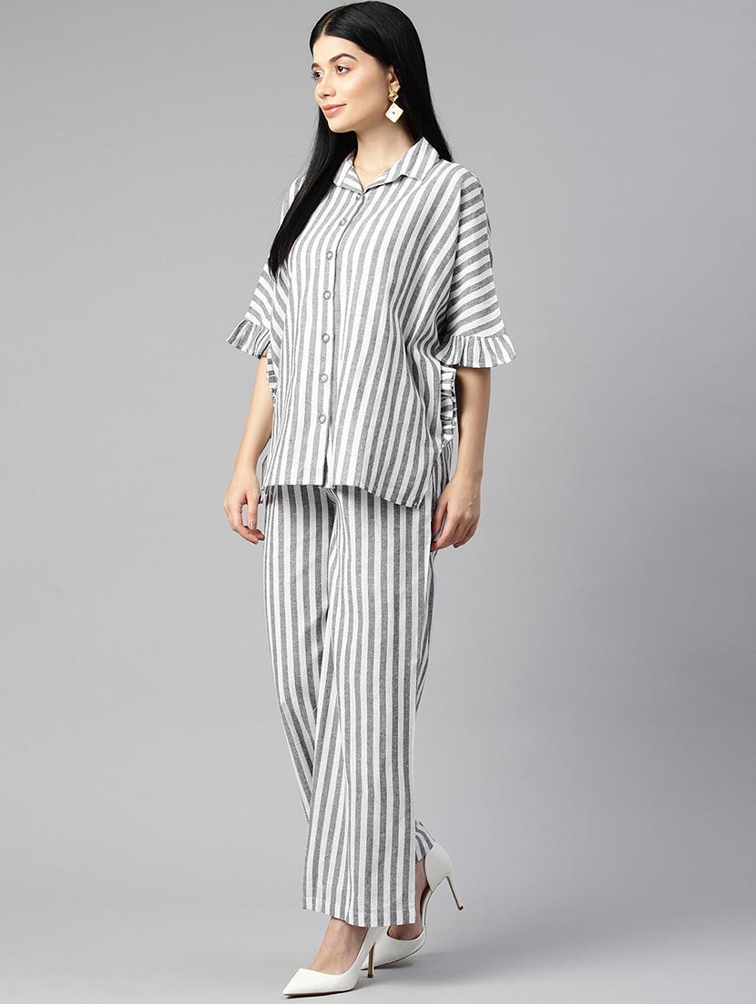 multi color stripes top and trouser co-ord - 20346227 - Standard Image - 2