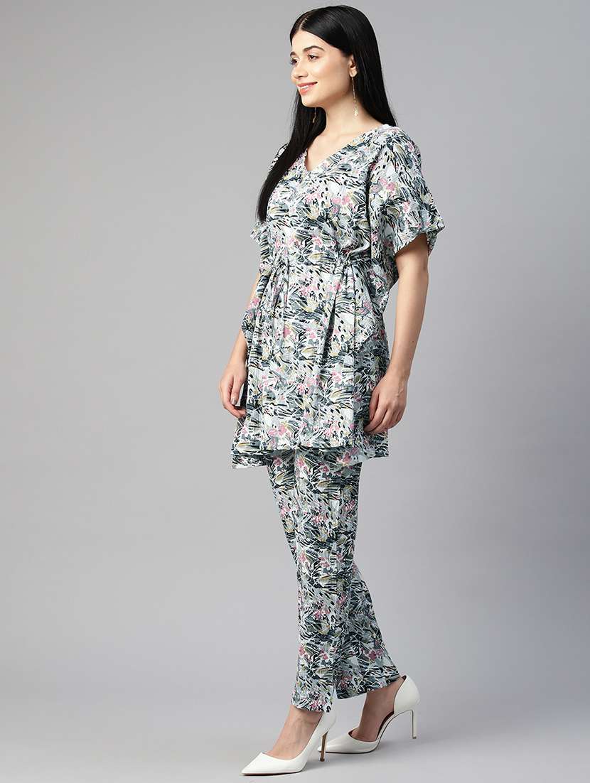 purist blue tropical print top and trouser co-ord - 20346229 -  Standard Image - 2