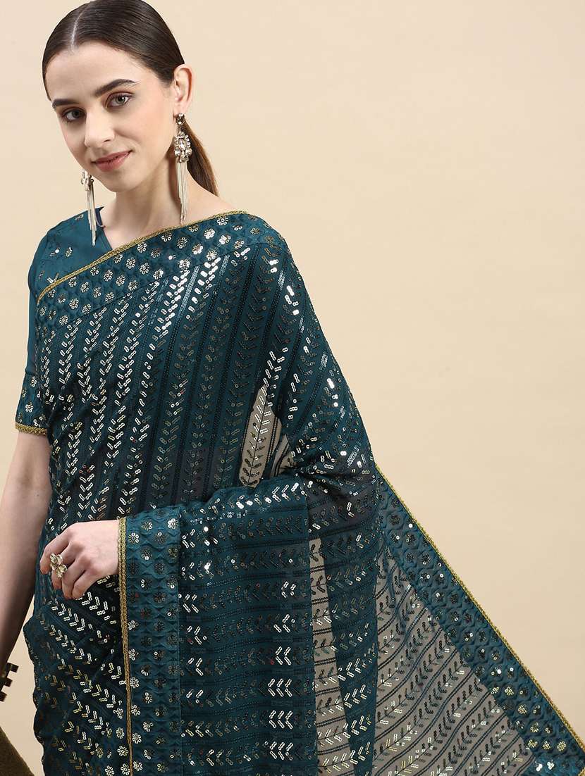 women's embellished saree with blouse - 20349620 - Standard Image - 2