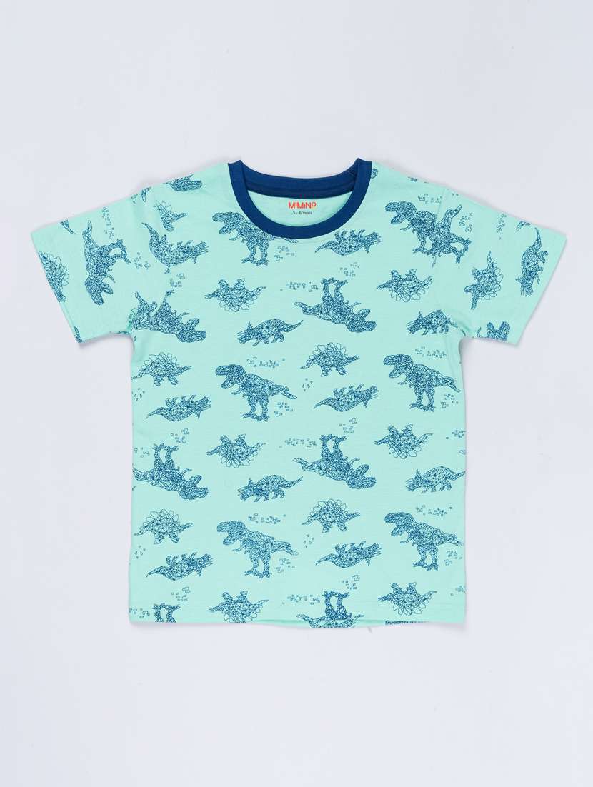 boys purist blue cotton dobby t-shirt