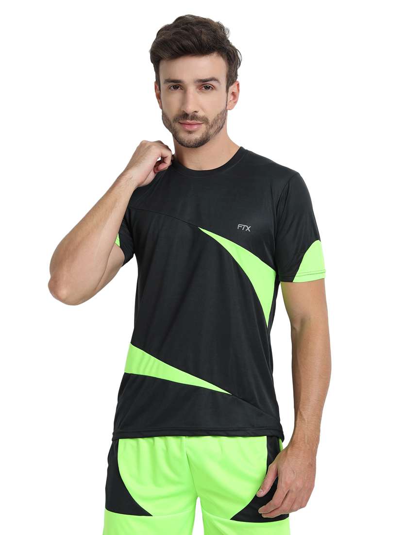 men round neck color block regular t-shirt