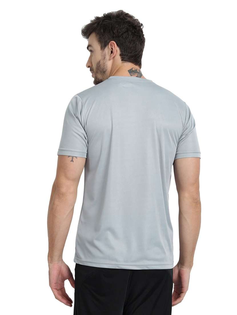men silver colored round neck polyester regular t-shirt - 20351199 -  Standard Image - 2