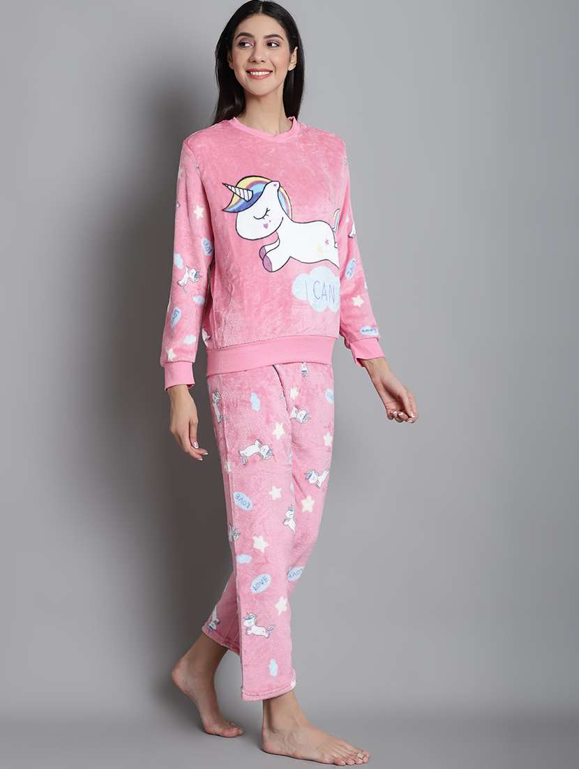 pink quirky print nightwear set - 20351752 -  Standard Image - 2