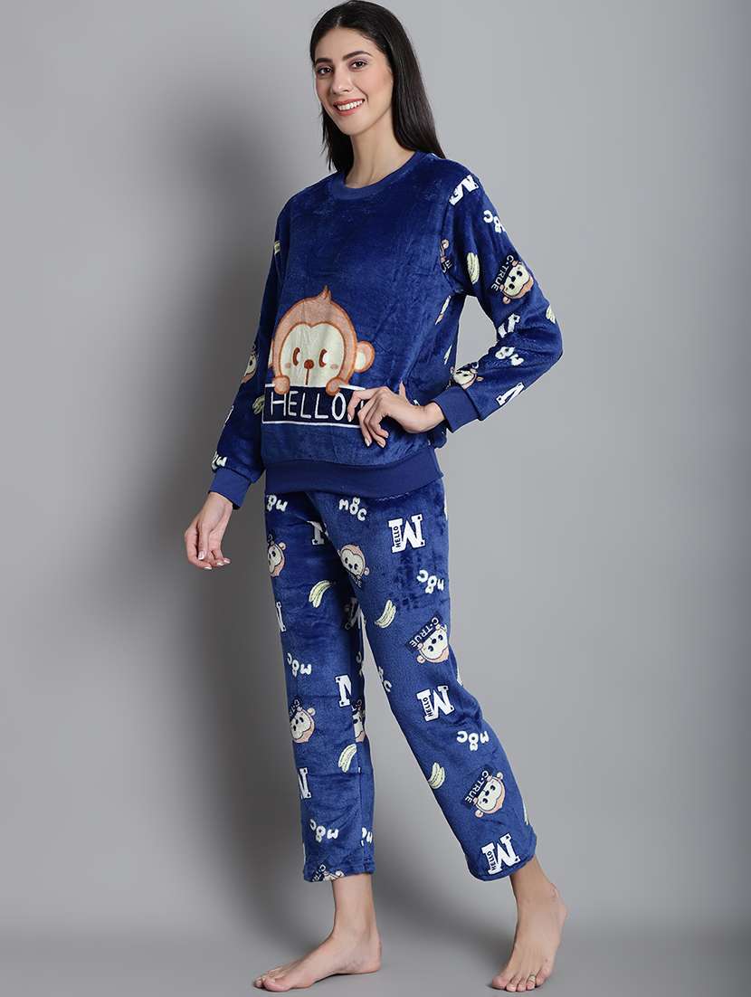 blue quirky print nightwear set - 20351756 -  Standard Image - 2