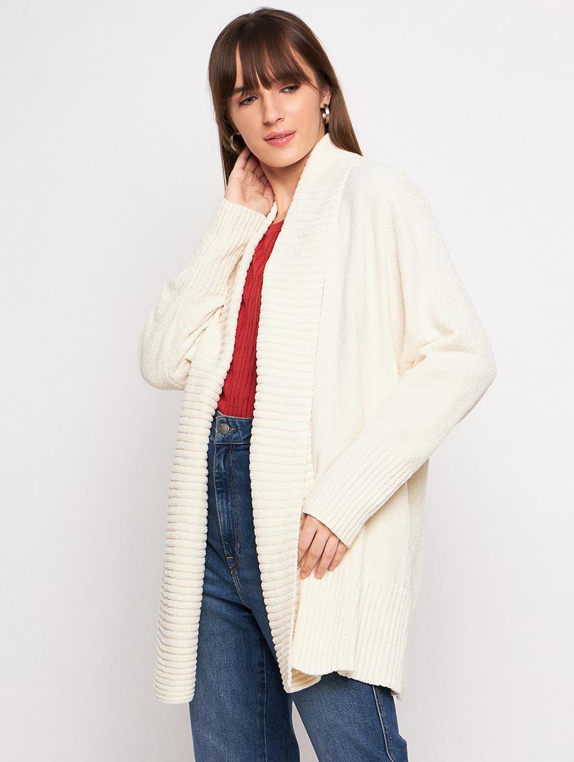 off white self design woolen shrug - 20351885 - Standard Image - 2