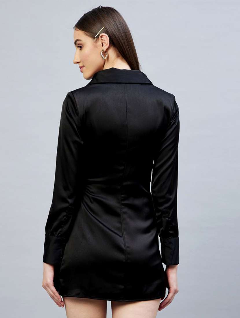 black solid wrap dress - 20351891 -  Standard Image - 2