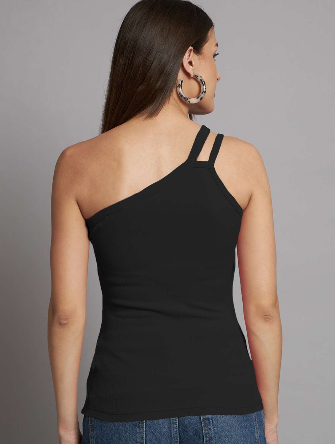 black solid regular top - 20355021 -  Standard Image - 2