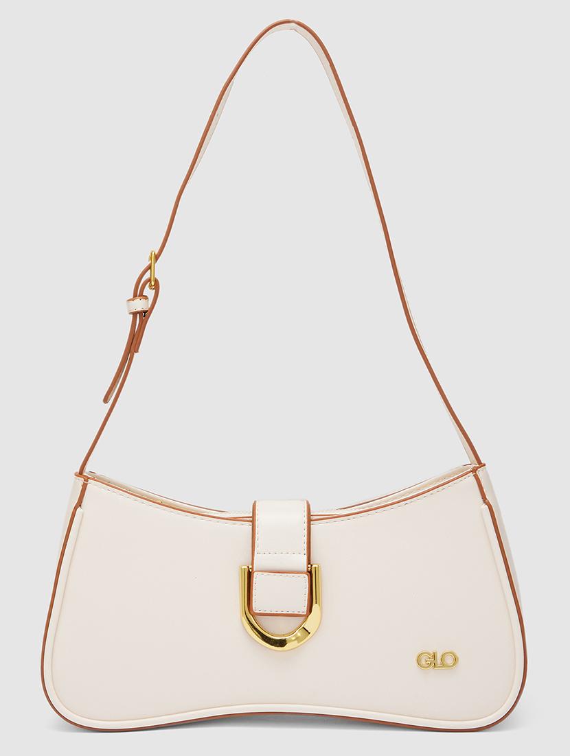 globus women white solid vegan leather handheld bag - 20355082 -  Zoom Image - 0