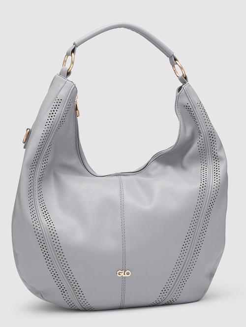 grey leatherette (pu) handbag - 20355095 -  Standard Image - 0
