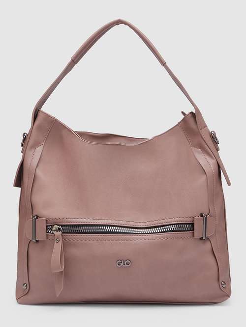 mauve leatherette (pu) hobo handbag - 20355098 - Standard Image - 0