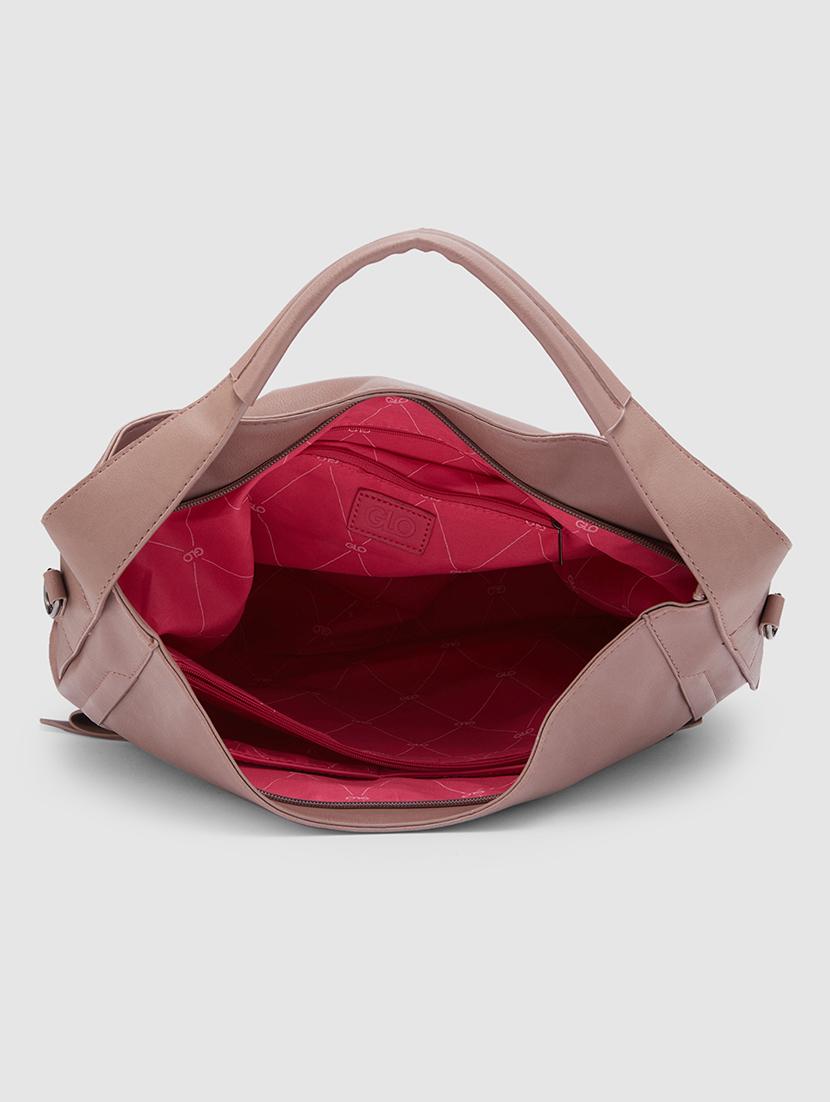 mauve leatherette (pu) hobo handbag - 20355098 - Standard Image - 2