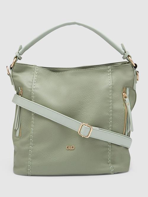 green leatherette (pu) handbag - 20355105 -  Standard Image - 0