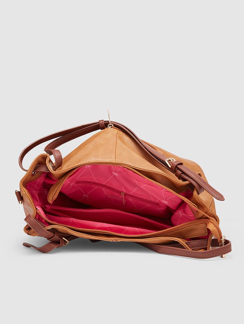 tan leatherette (pu) handbag - 20355106 - Standard Image - 2