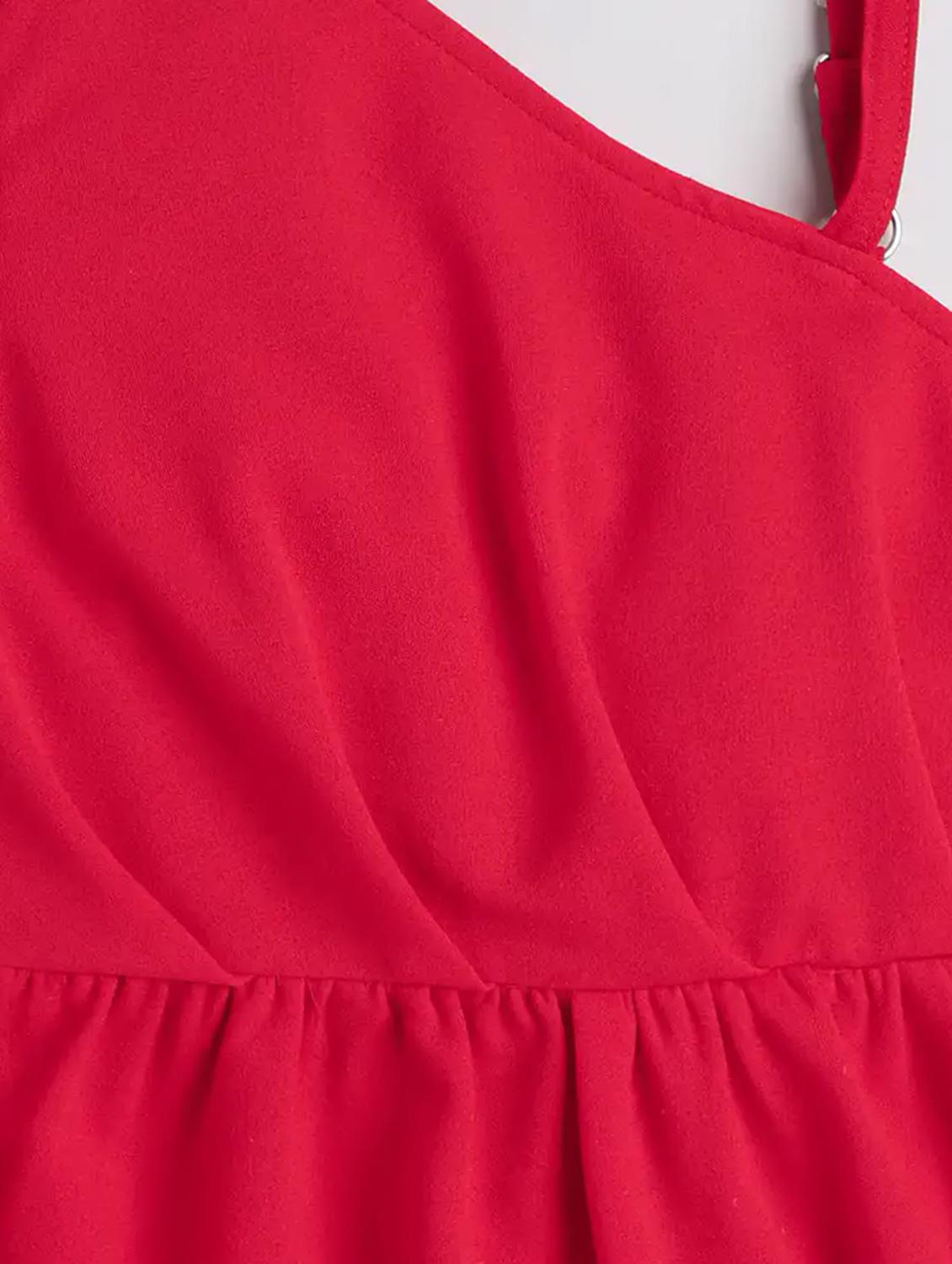 girls asymmetric neck single shoulder frock - 20355126 - Standard Image - 2