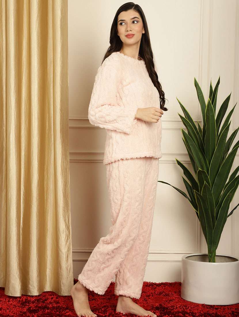 coral fur pyjama nightwear set - 20355152 -  Standard Image - 2