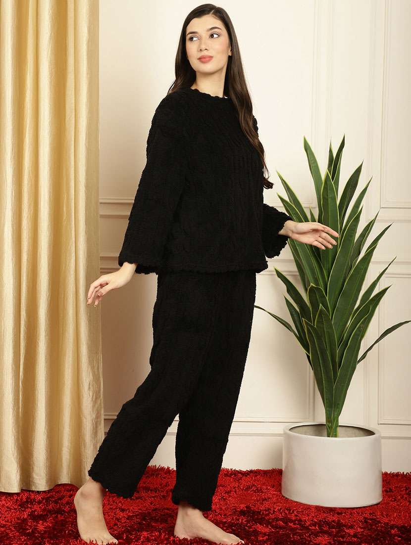 women black nightwear pyjama set - 20355156 -  Standard Image - 2