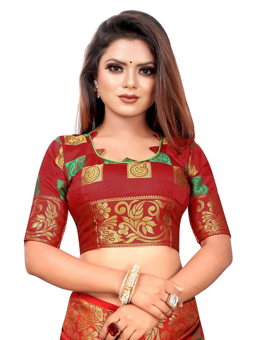 teal colored banarasi saree with blouse - 20358189 - Standard Image - 2