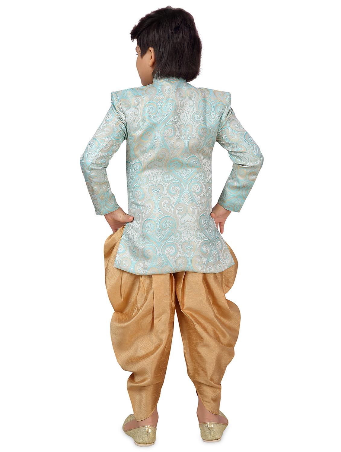 boys silk sherwani dhoti set - 20359007 - Standard Image - 2
